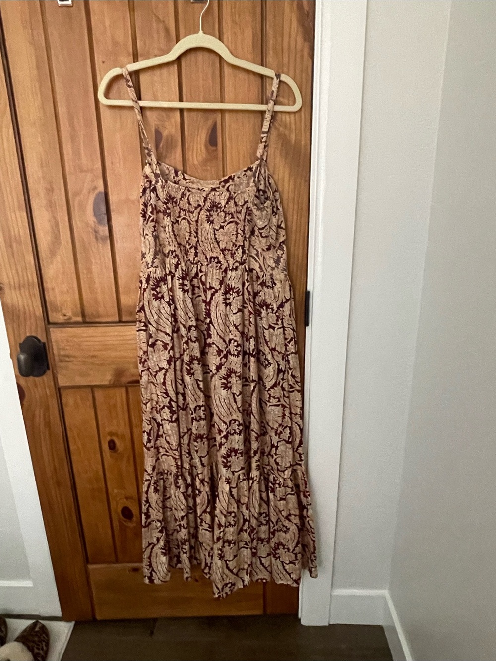 Ulla Johnson Amaranthus Floral Midi Dress Burgundy Cream - Picture 6 of 9
